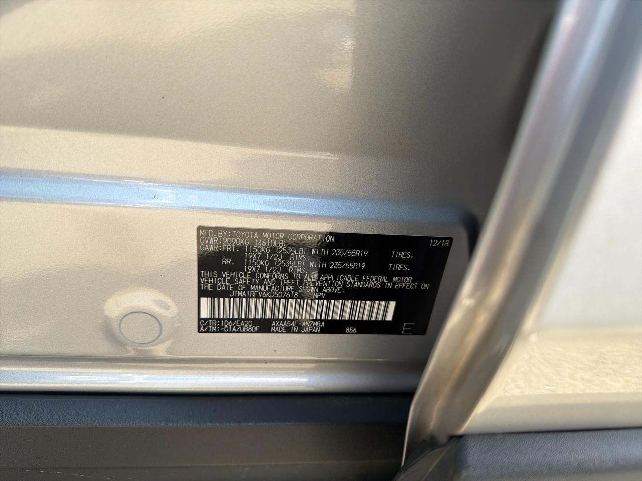 Toyota RAV4 XLE Premium AWD (Natl) 2019