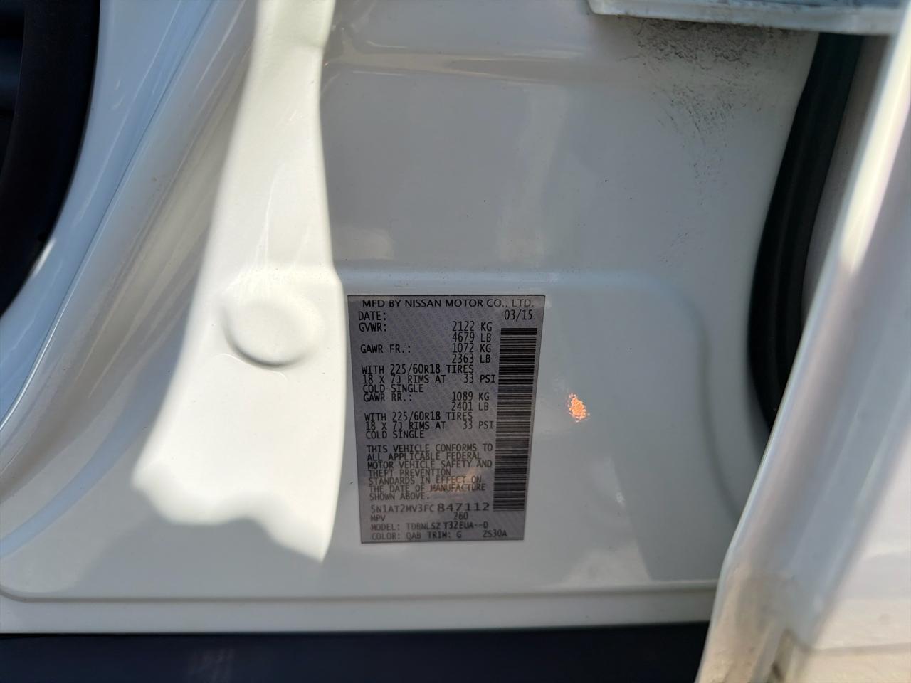 Nissan Rogue AWD 4dr SL 2015