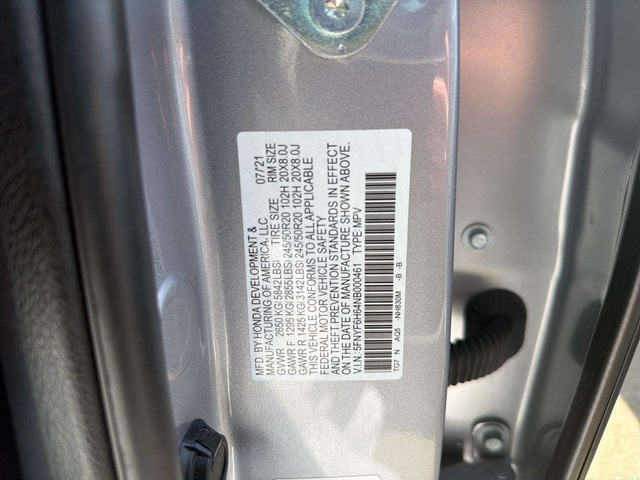 Honda Pilot Touring 7-Passenger AWD 2022