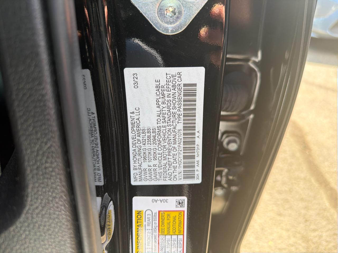 Honda Accord Sedan LX CVT 2023