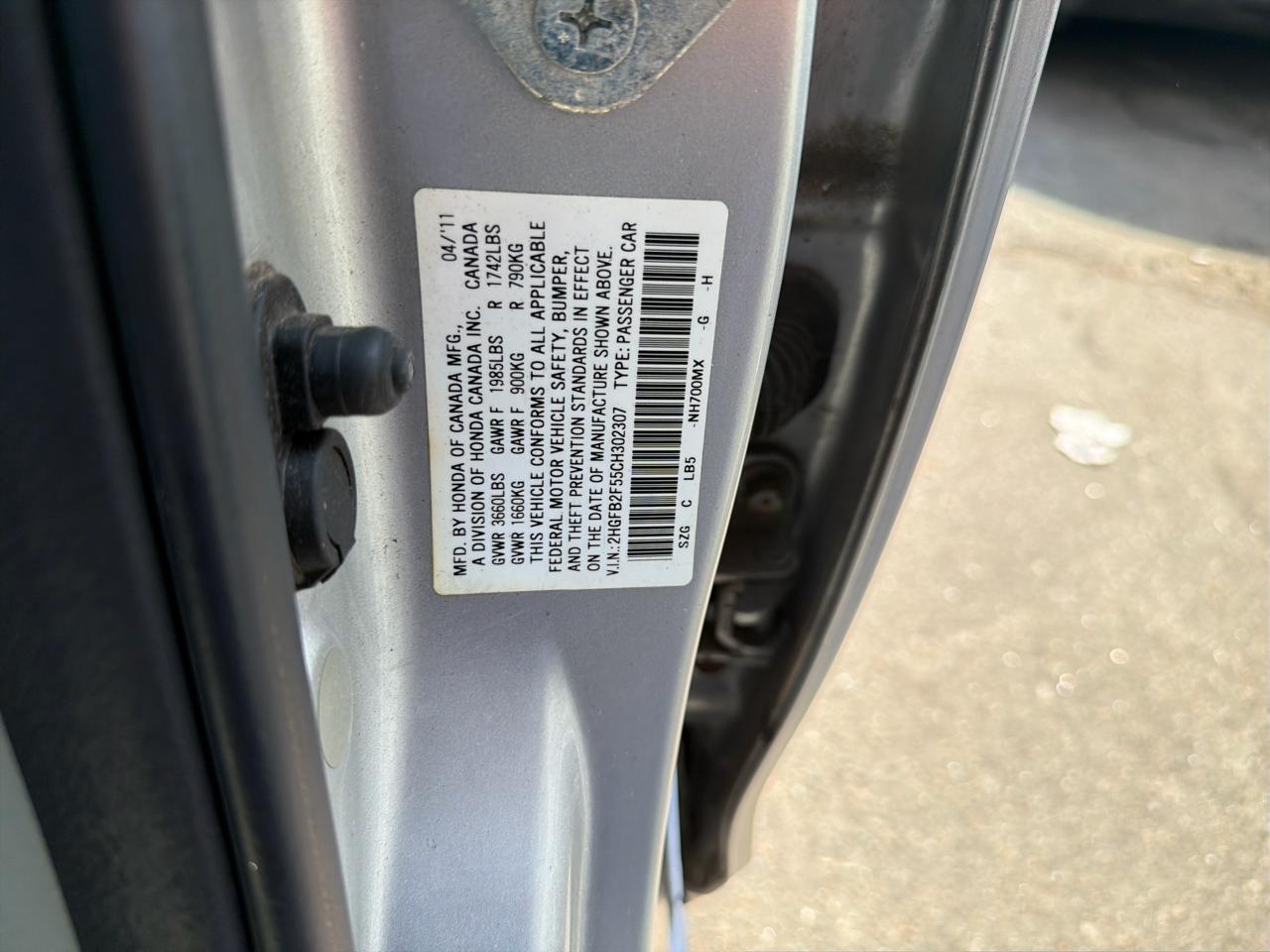 Honda Civic Sdn 4dr Auto LX 2012