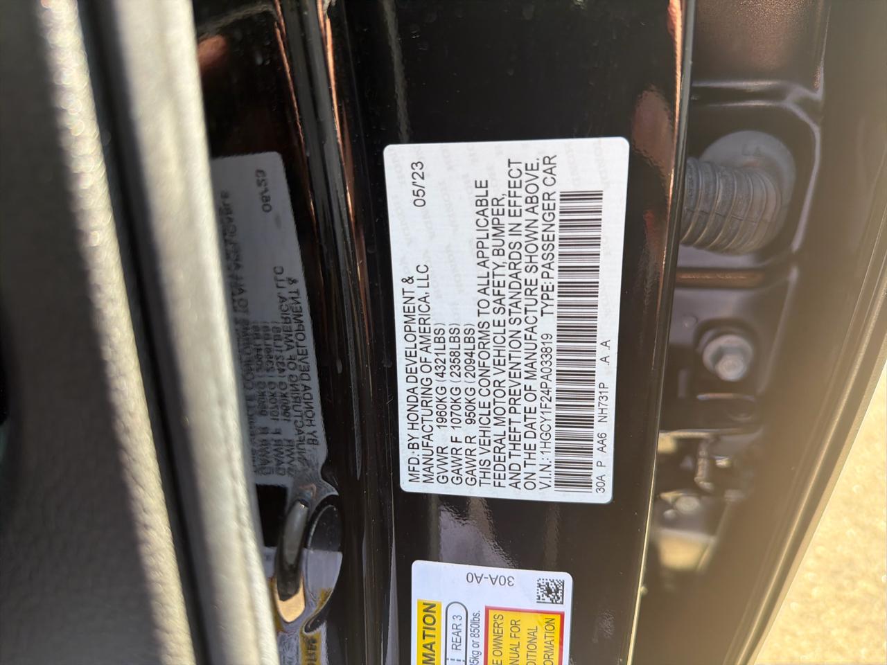 Honda Accord Sedan LX CVT 2023