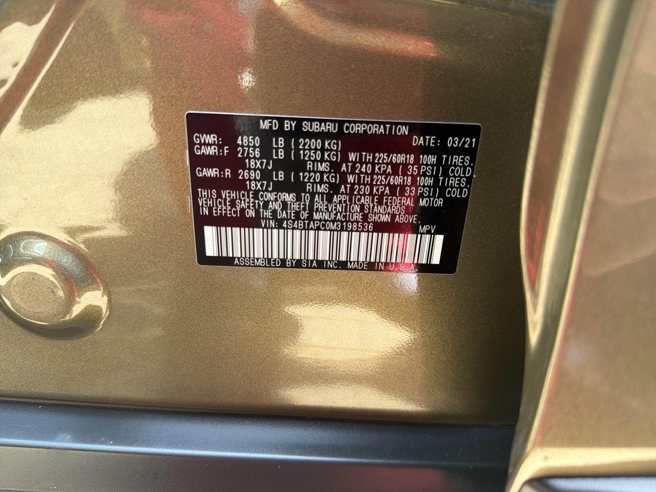 Subaru Outback Touring CVT 2021