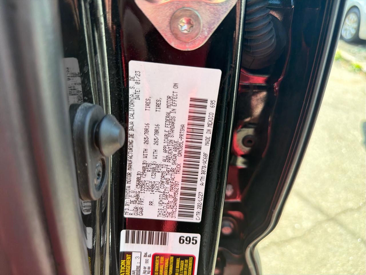 Toyota Tacoma 4WD TRD Off Road Double Cab 5' Bed V6 MT (Natl) 2023