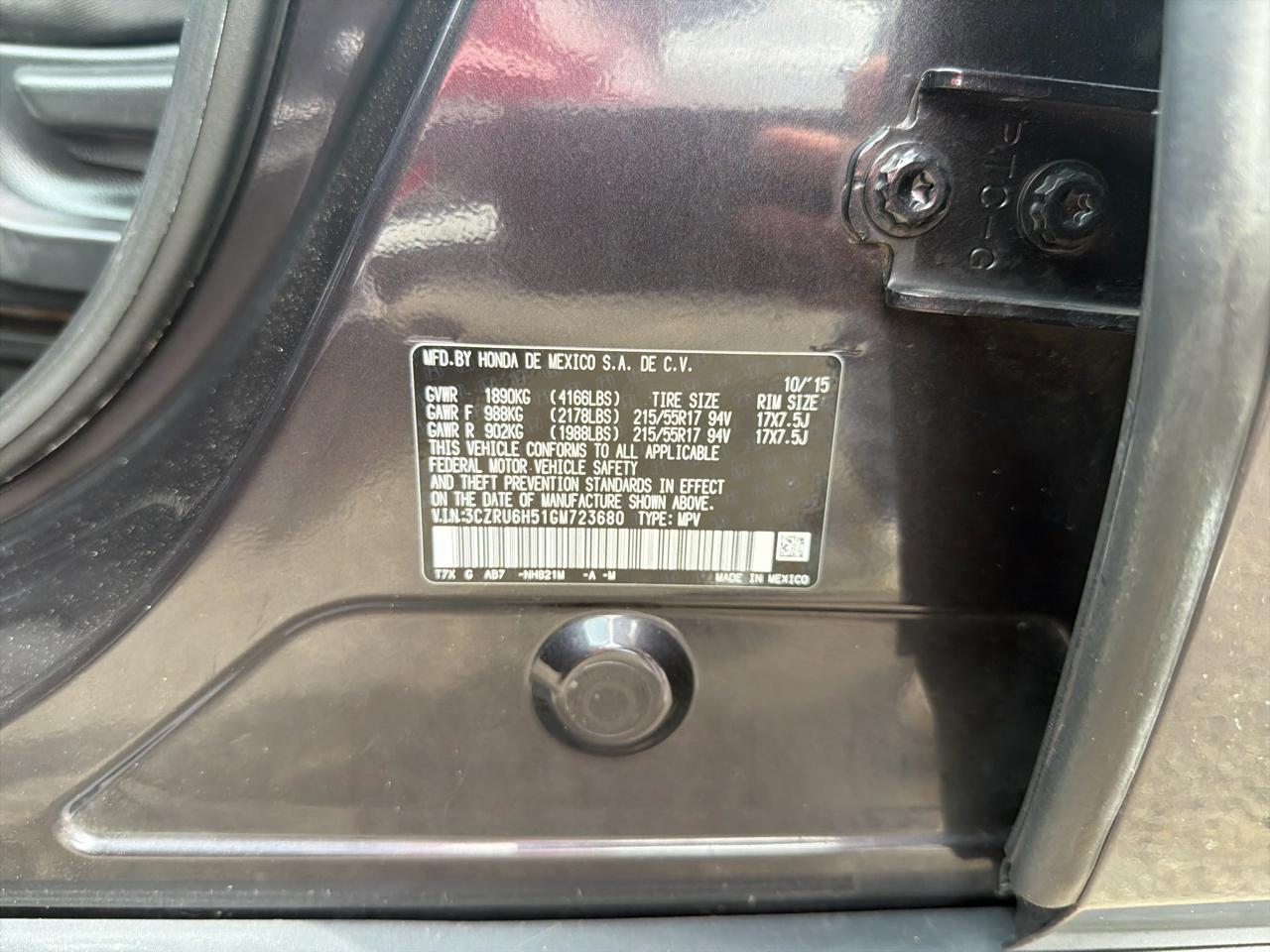 Honda HR-V AWD 4dr CVT EX 2016