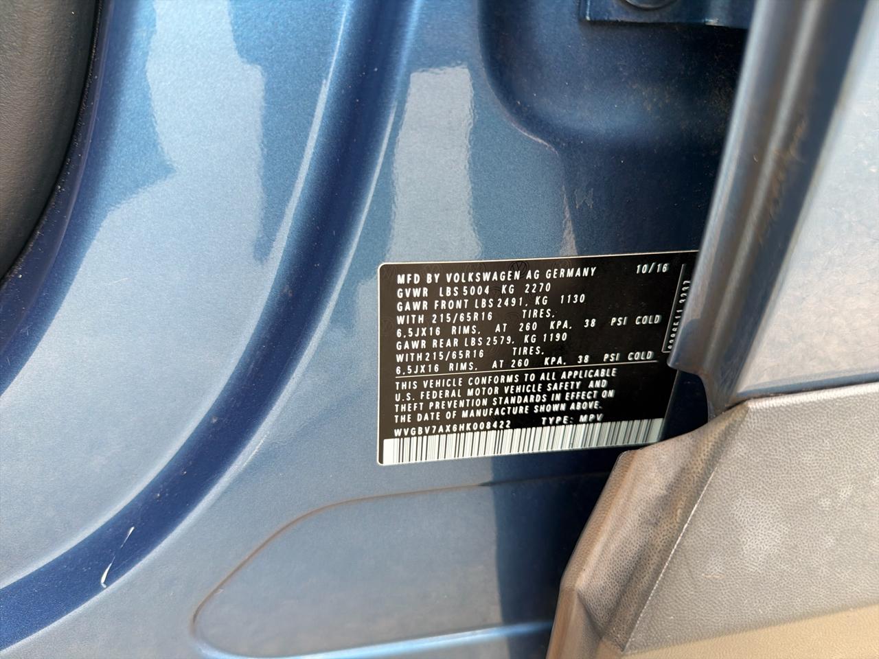 Volkswagen Tiguan 2.0T S 4Motion 2017