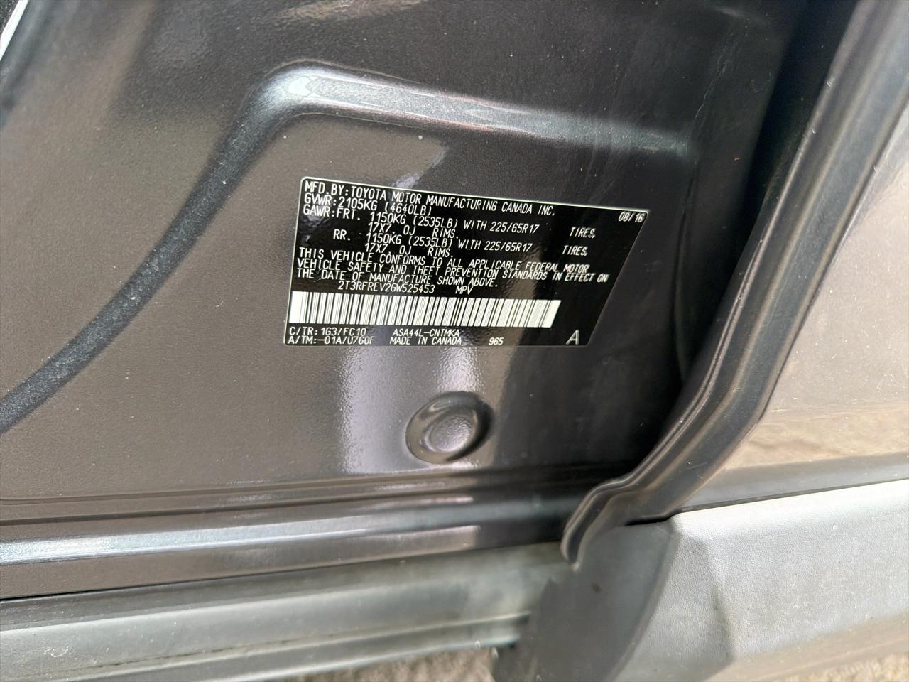 Toyota RAV4 AWD 4dr XLE (Natl) 2016