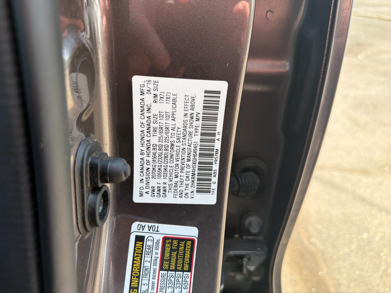 Honda CR-V AWD 5dr EX 2016