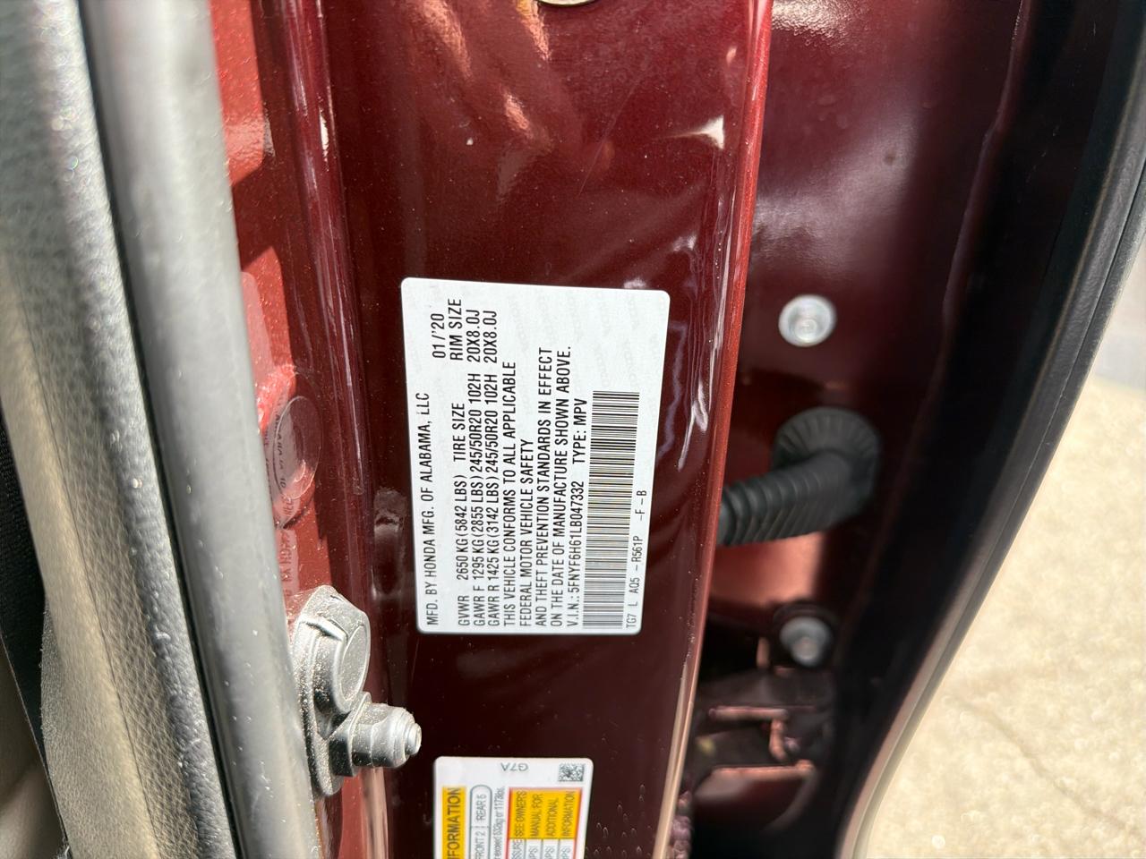 Honda Pilot Touring 7-Passenger AWD 2020