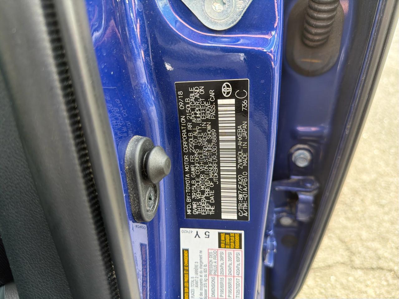 Toyota Prius Three Touring (Natl) 2018