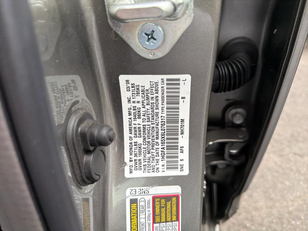 Honda Civic Sdn LX AT 2006