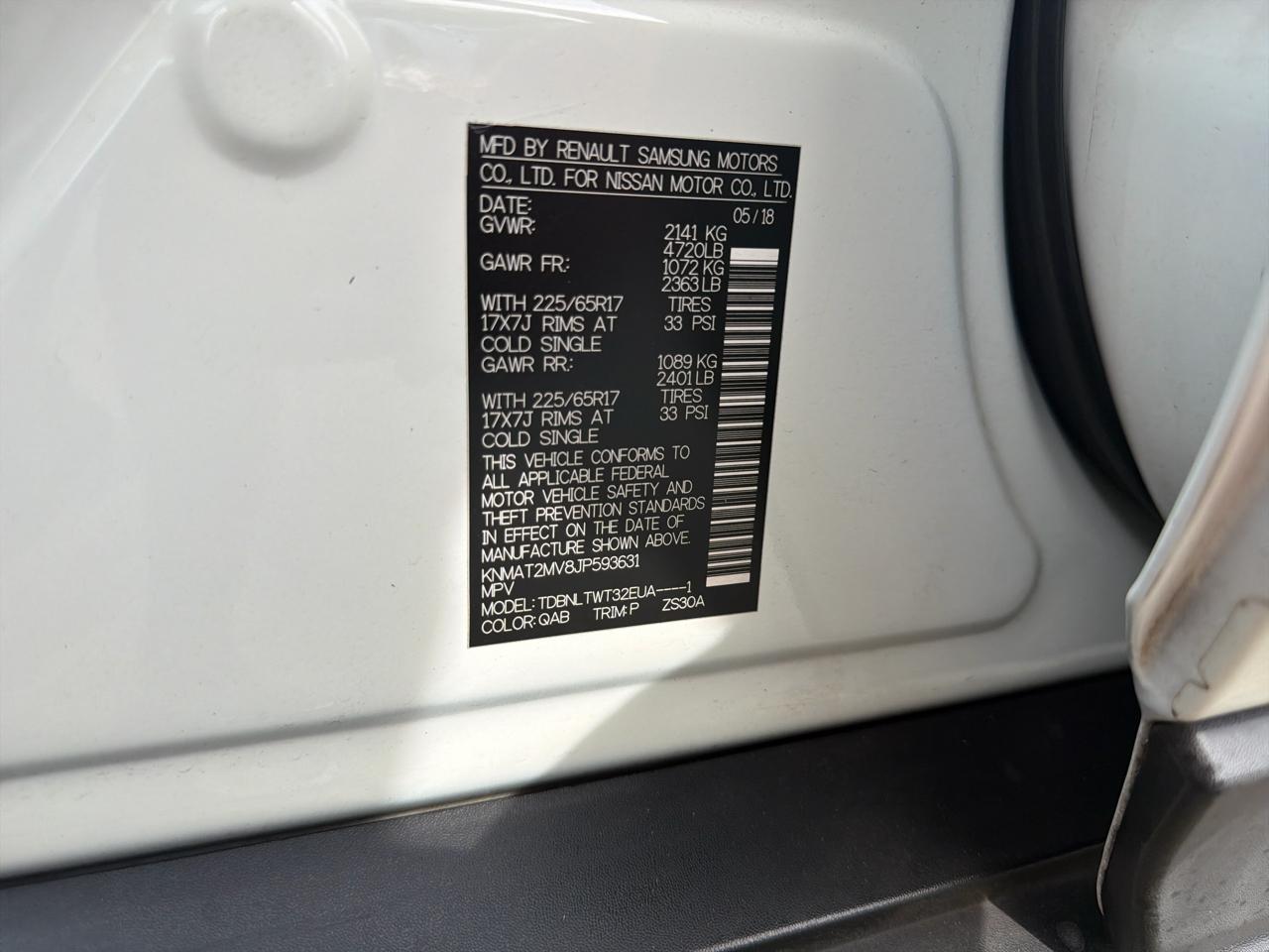Nissan Rogue AWD SV 2018