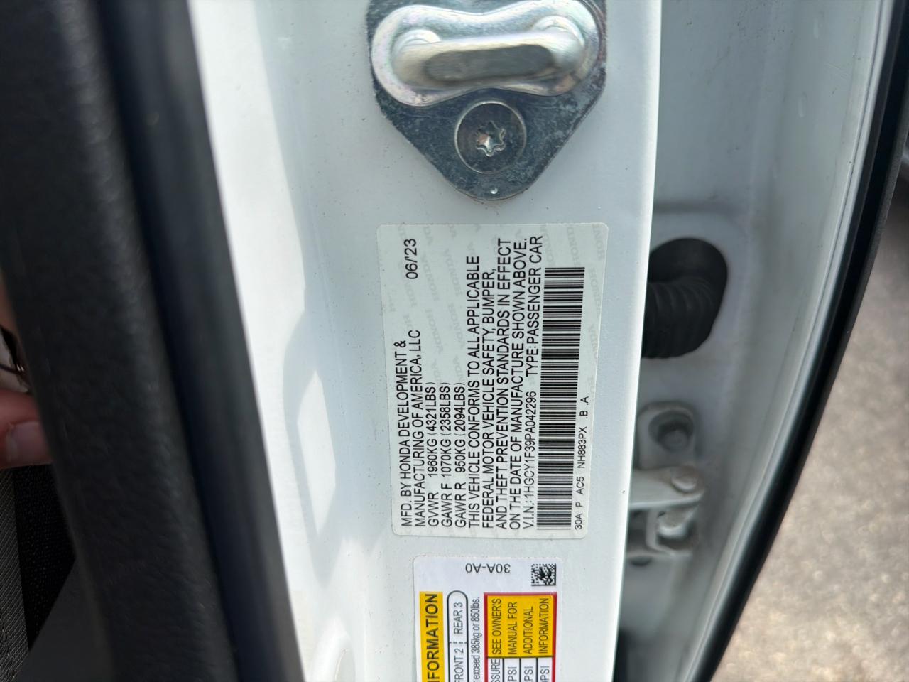 Honda Accord Sedan EX CVT 2023