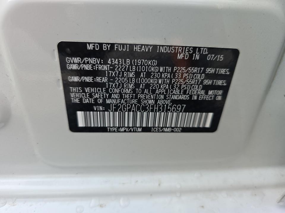 Subaru XV Crosstrek 5dr CVT 2.0i Premium 2015