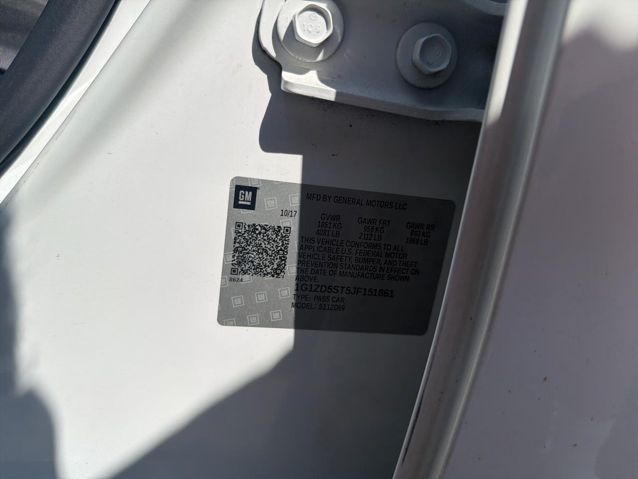 Chevrolet Malibu 4dr Sdn LT w/1LT 2018