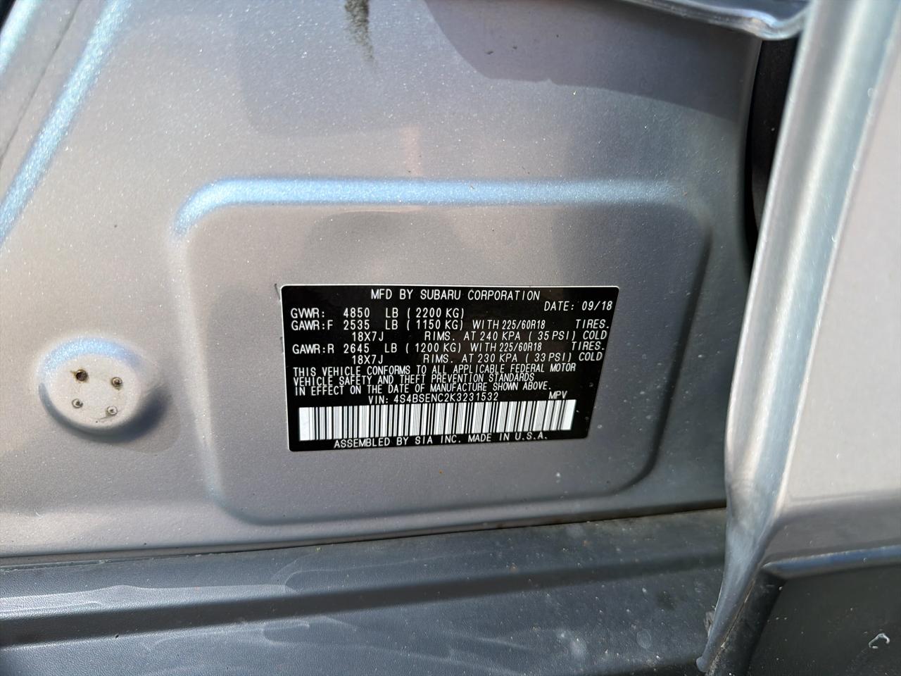 Subaru Outback 3.6R Limited 2019