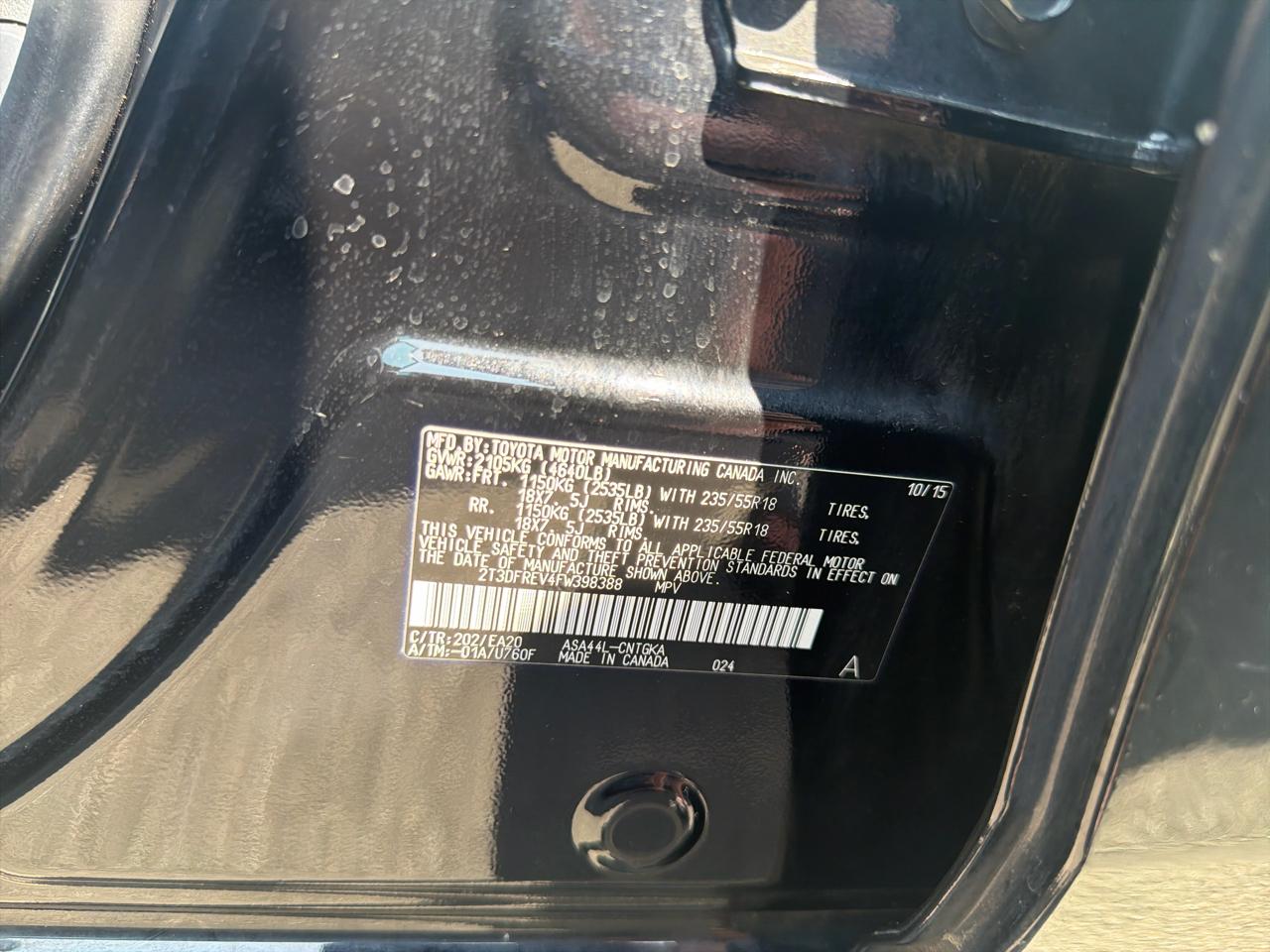 Toyota RAV4 AWD 4dr Limited (Natl) 2015