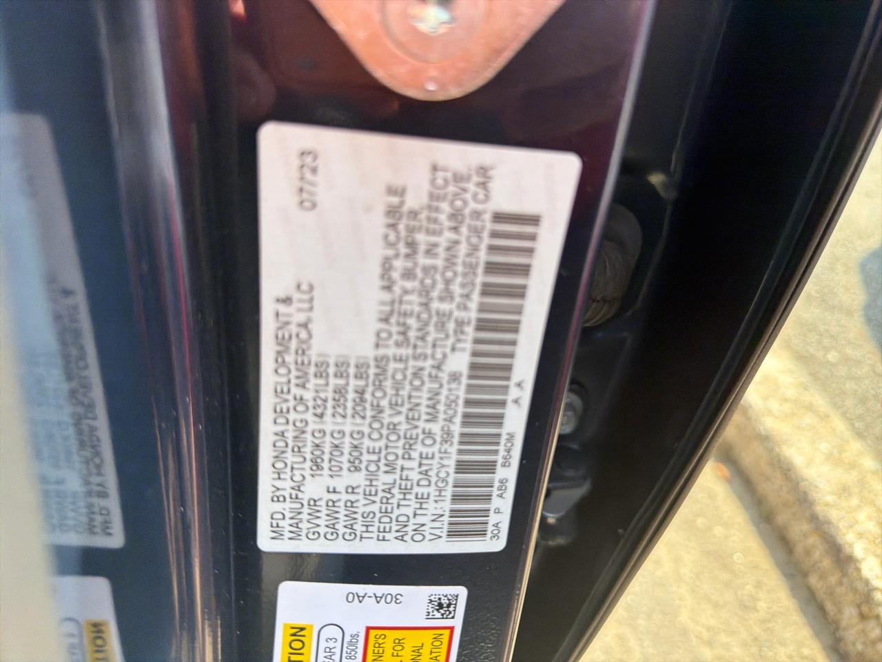 Honda Accord Sedan EX CVT 2023
