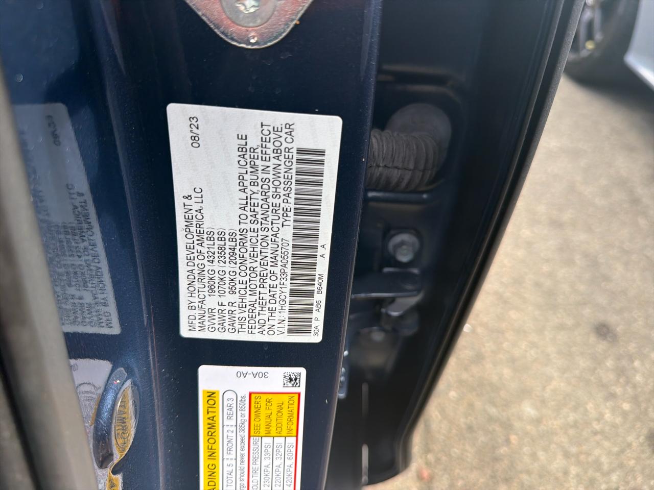 Honda Accord Sedan EX CVT 2023