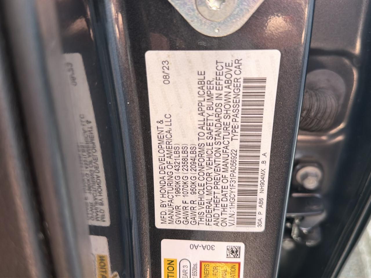 Honda Accord Sedan EX CVT 2023