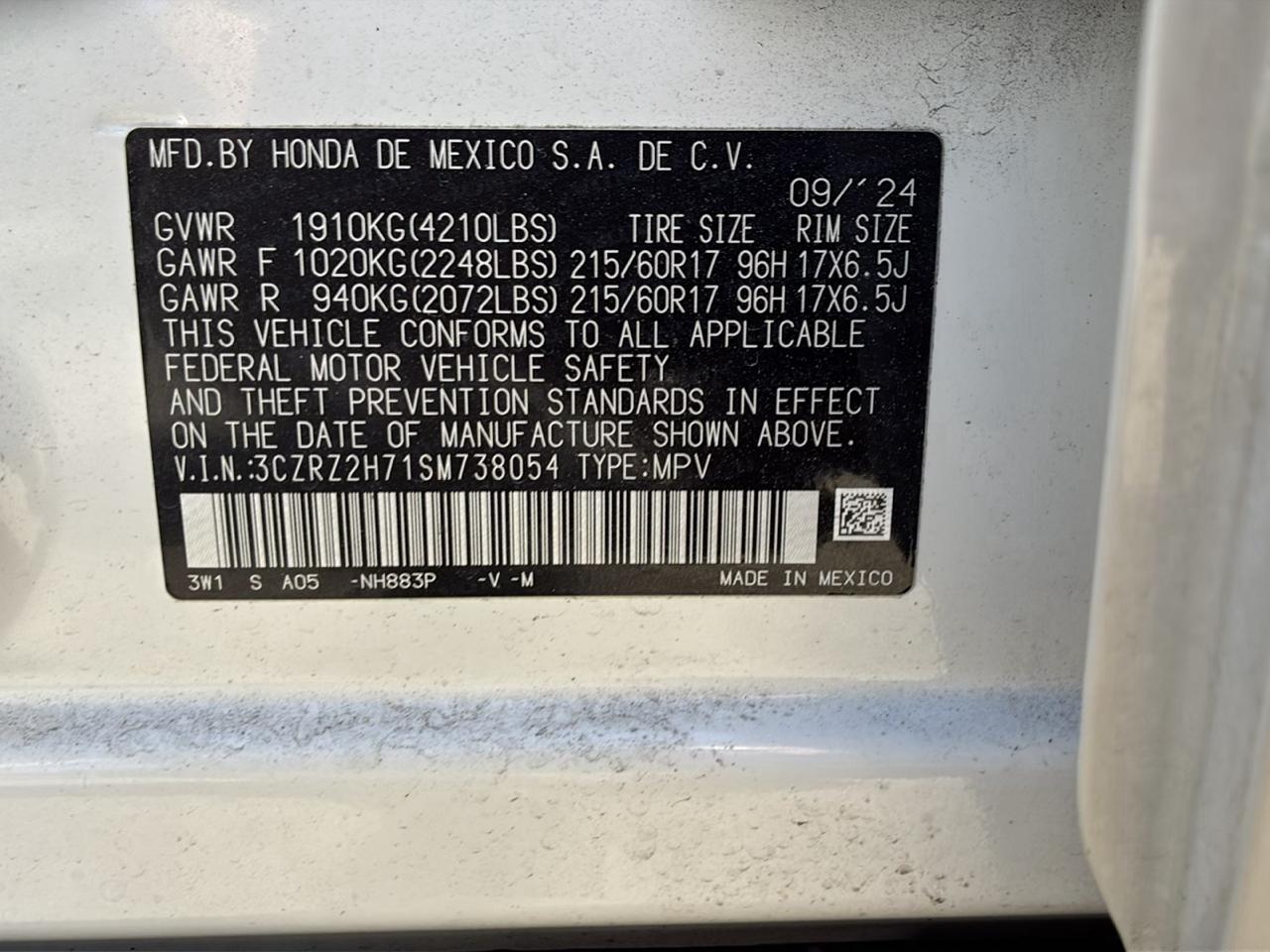 Honda HR-V EX-L AWD CVT 2025
