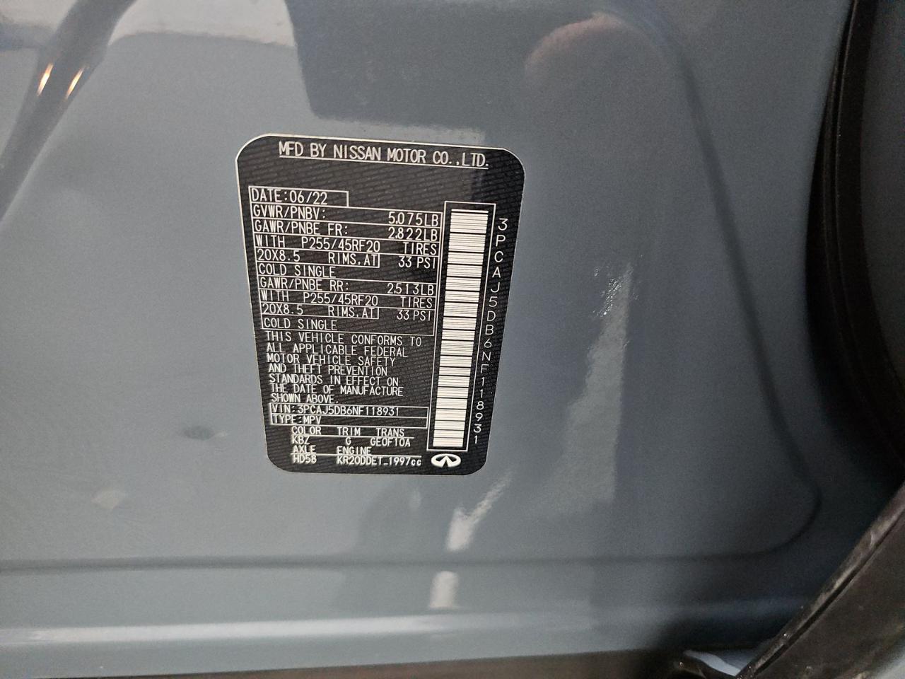 Infiniti QX50 Autograph AWD 2022