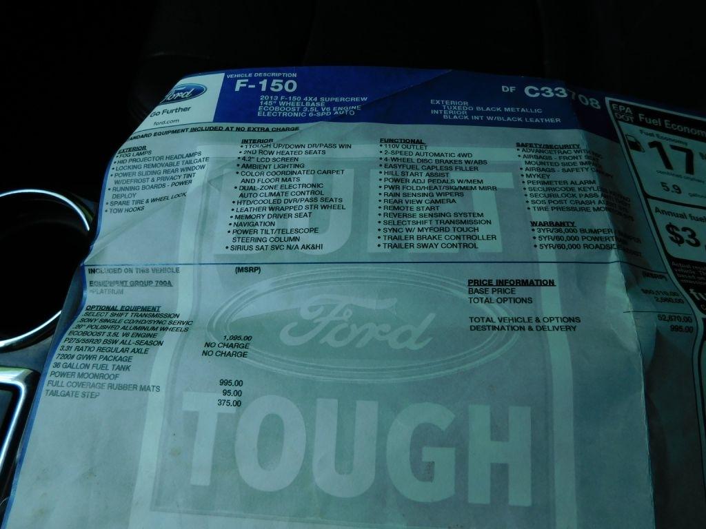 Ford F-150 Platinum SuperCrew 5.5-ft. Bed 4WD 2013