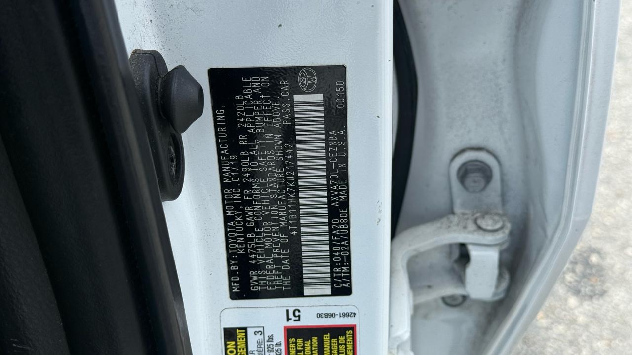 Toyota Camry XLE Auto (Natl) 2019