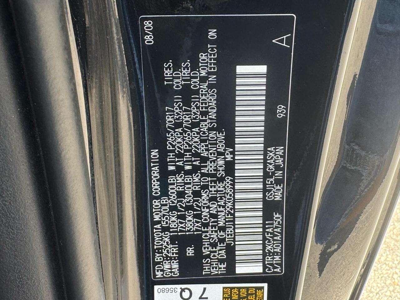 Toyota FJ Cruiser 4WD 4dr Man (Natl) 2009