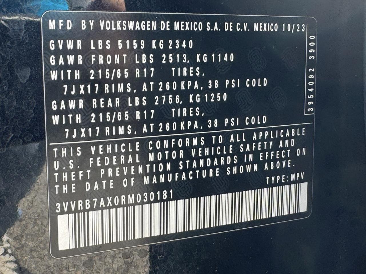 Volkswagen Tiguan 2.0T S FWD 2024