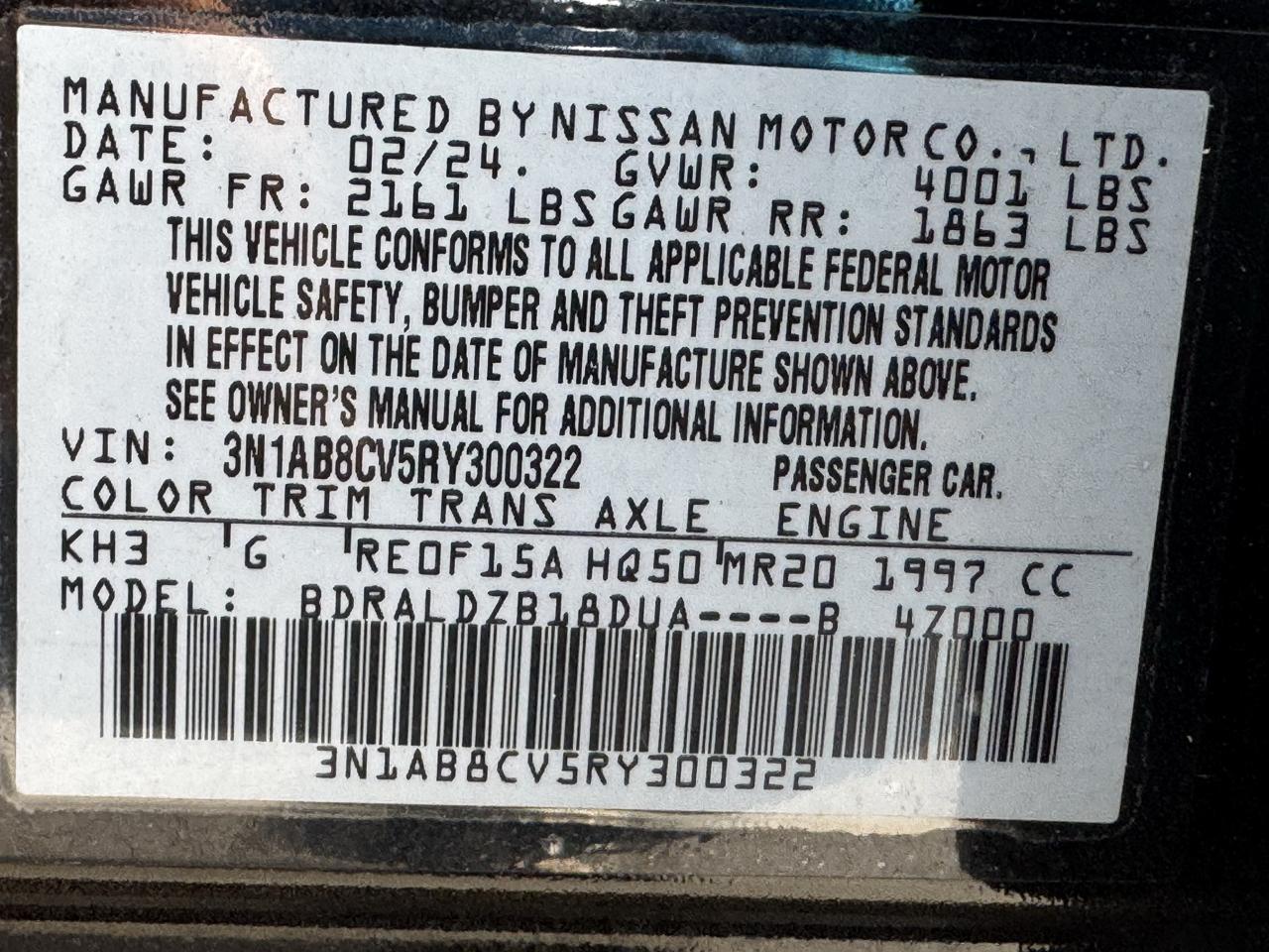 Nissan Sentra SV CVT 2024