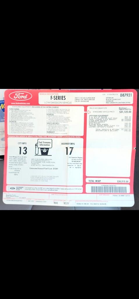 Ford F-150 SuperCrew Crew Cab 139" Lariat 4WD 2001