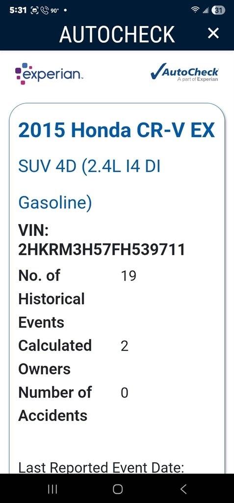 Honda CR-V 2WD 5dr EX 2015