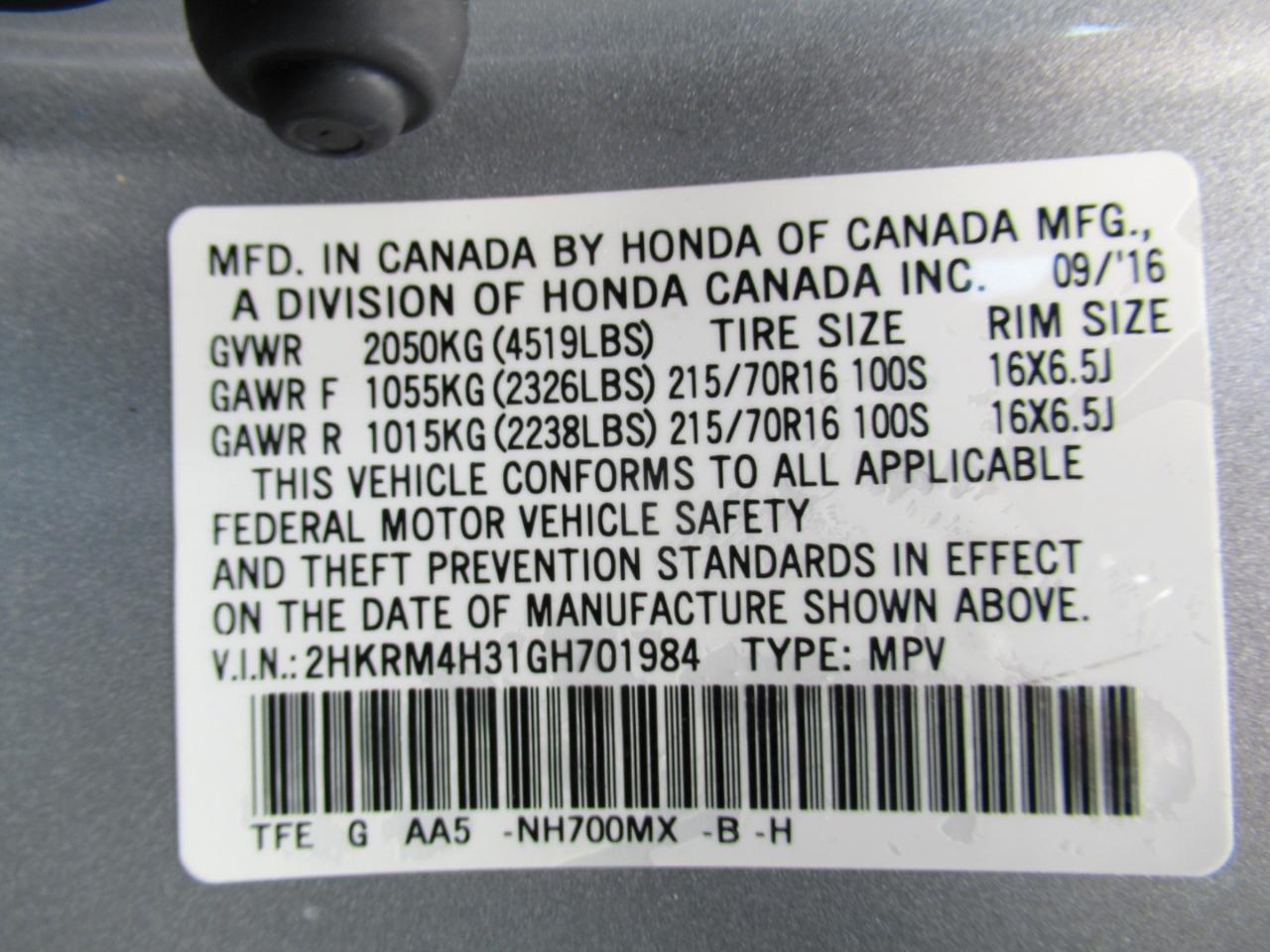 Honda CR-V LX AWD 2016
