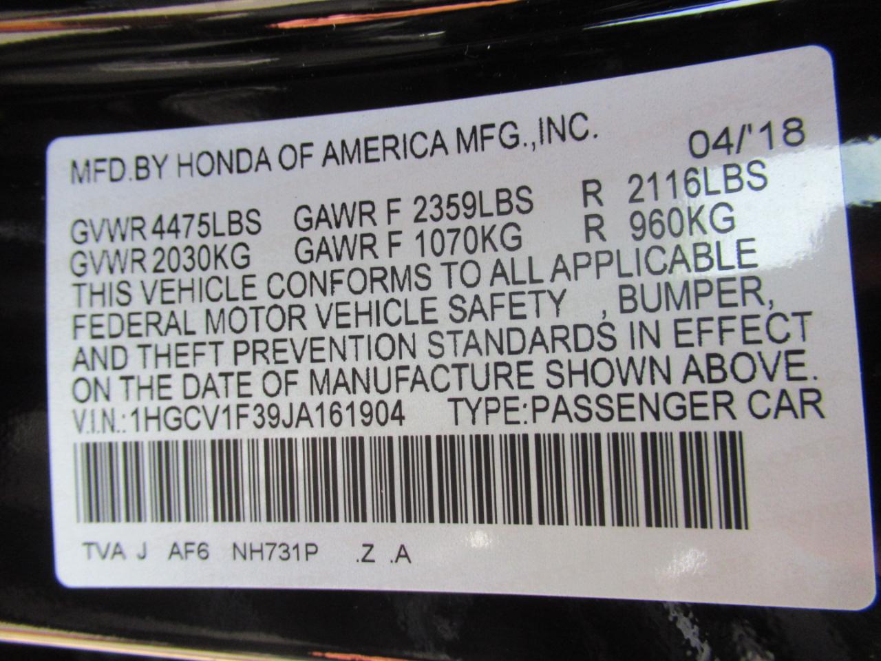 Honda Accord Sport CVT 2018