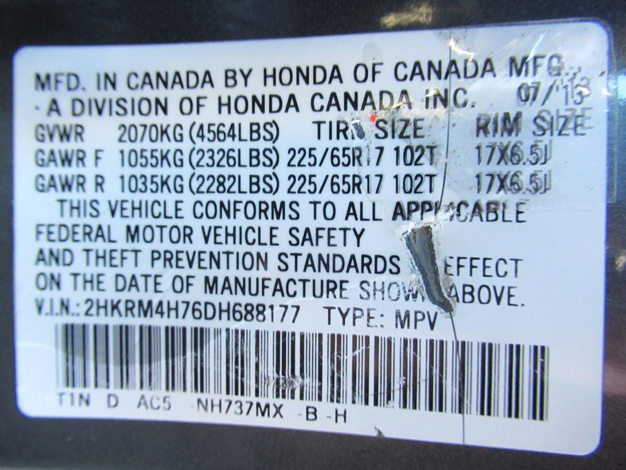 Honda CR-V EX-L 4WD 5-Speed AT 2013