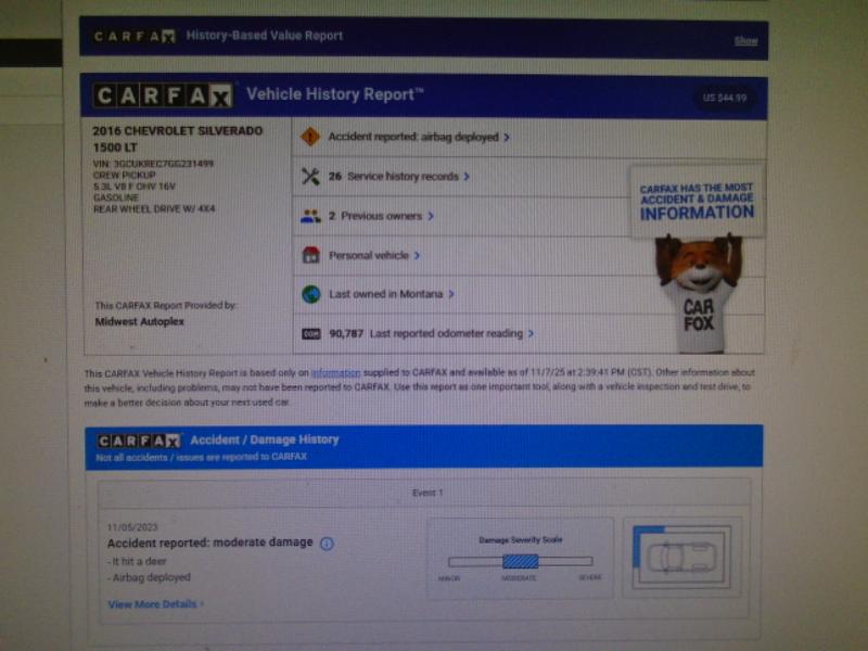 Chevrolet Silverado 1500 LT Crew Cab Long Box 4WD 2016