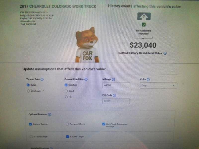 Chevrolet Colorado Work Truck Crew Cab 4WD 2017