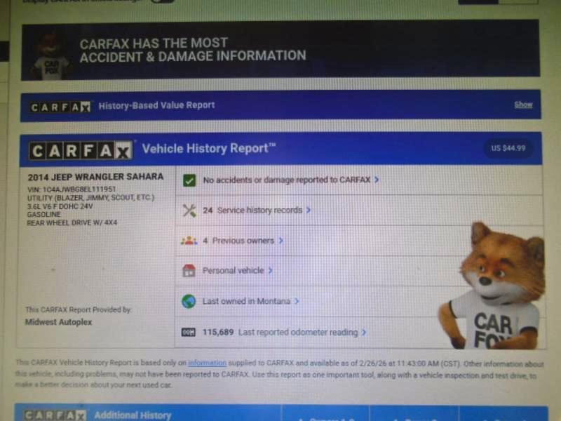 Jeep Wrangler Sahara 2D SUV 4WD 2014