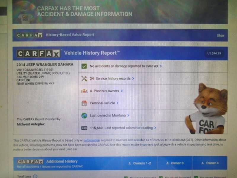 Jeep Wrangler Sahara 2D SUV 4WD 2014