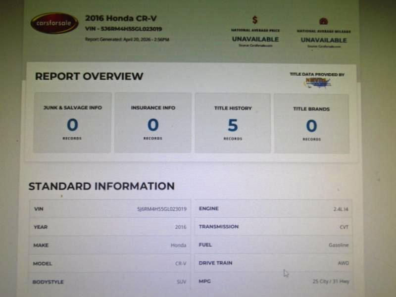 Honda CR-V EX AWD 2016
