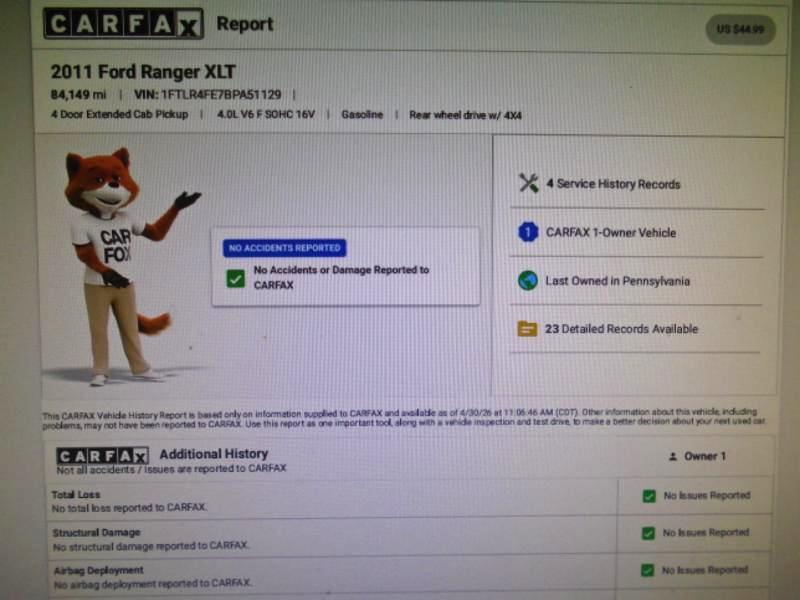 Ford Ranger XLT SuperCab 4-Door 4WD 2011