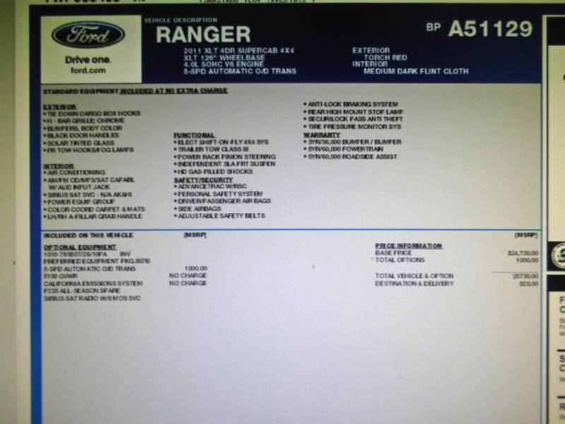 Ford Ranger XLT SuperCab 4-Door 4WD 2011