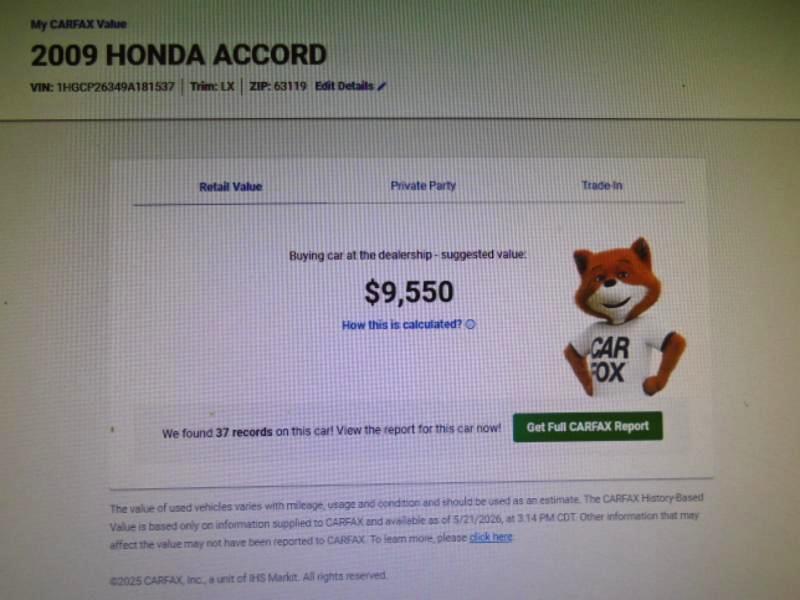Honda Accord LX sedan AT 2009