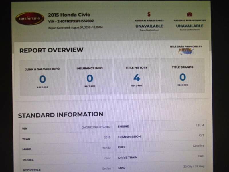 Honda Civic EX-L Sedan 2015