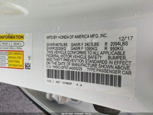 Honda Accord Touring 2.0T 10A 2018