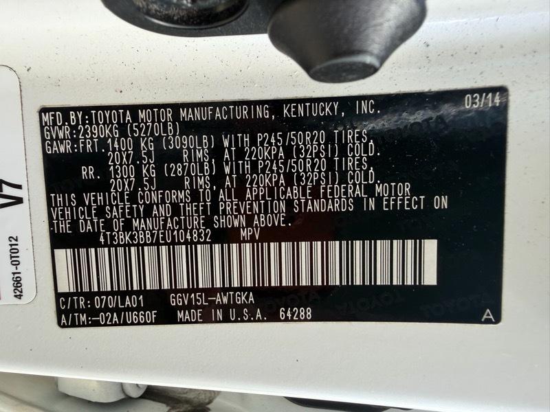 Toyota Venza LE V6 AWD 2014