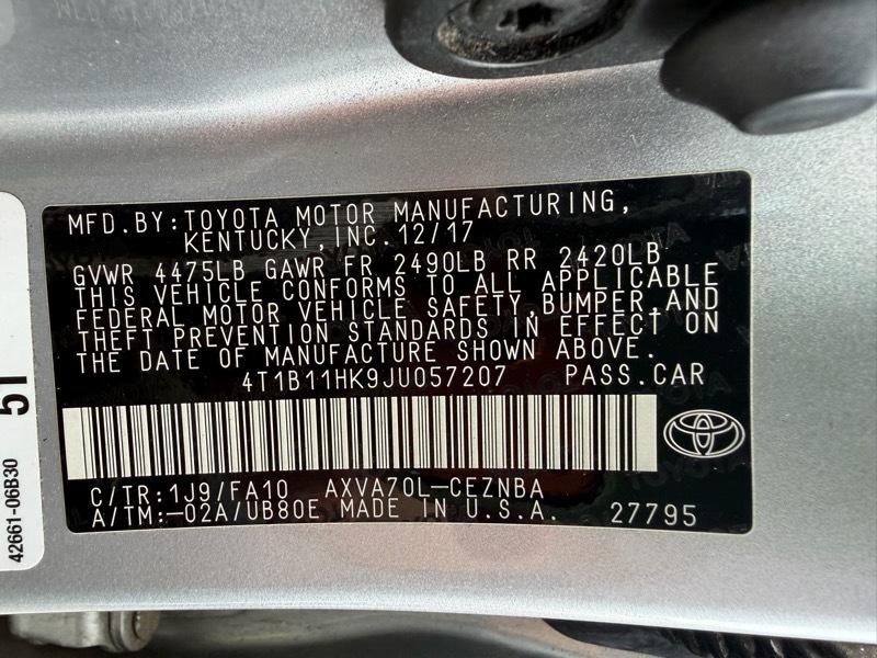 Toyota Camry LE 2018