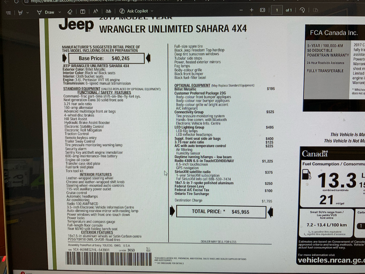 Jeep Wrangler Unlimited Sahara 4WD 2017