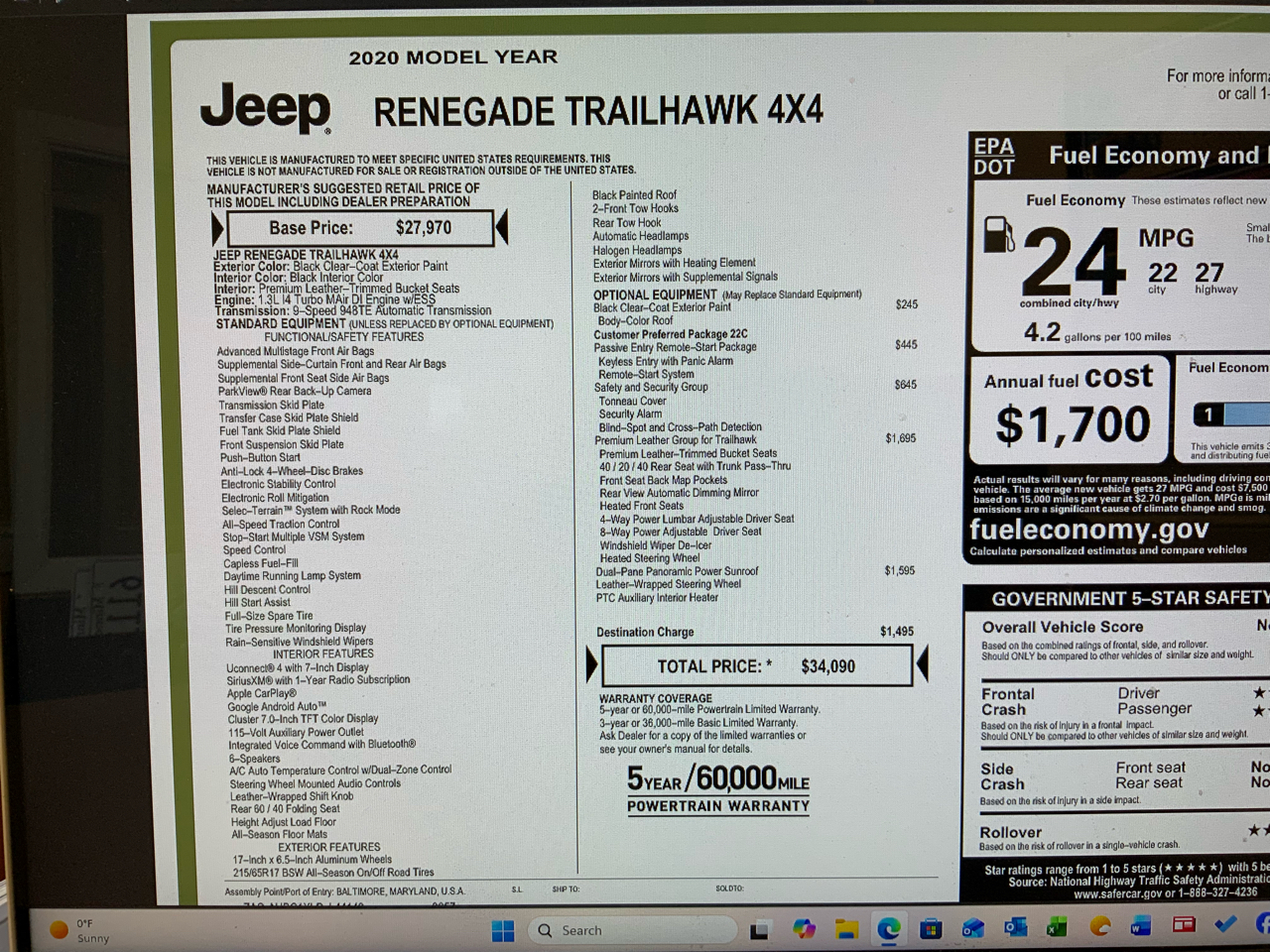Jeep Renegade Trailhawk 4WD 2020